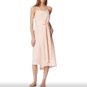 Habitual Linen Baby Pink Wren Asymmetrical Midi Dress Womens 8 Medium $198 NEW